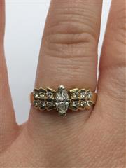14K Yellow Gold Lady's Diamond Engagement Ring .86 CTW Size 9 3.4g